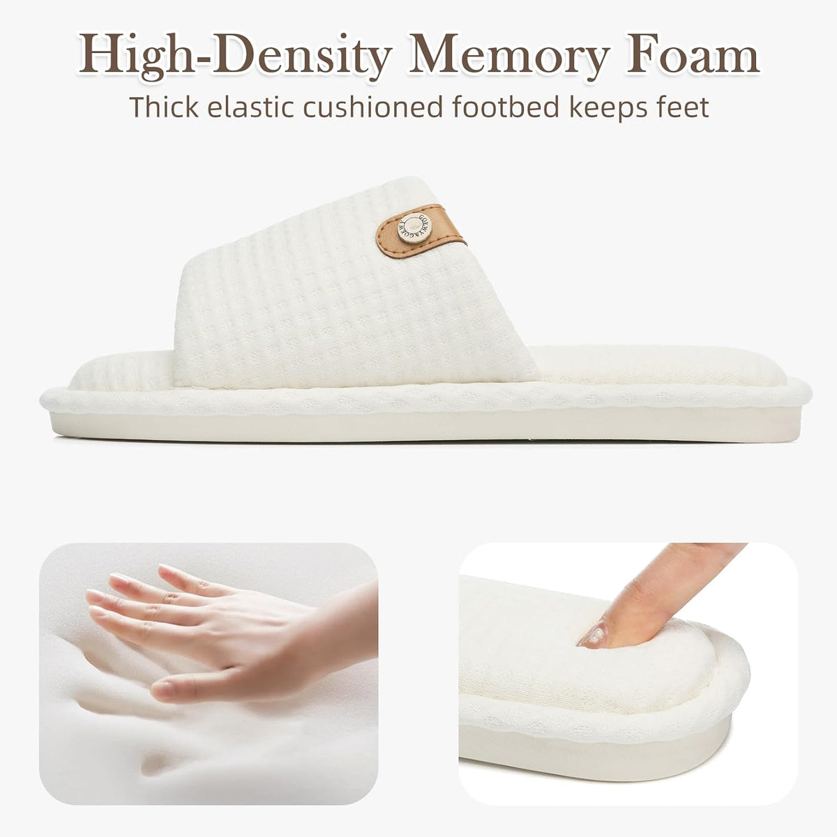 GOEWY Open Toe Slippers for Women Memory Foam House Shoes indoor outdoor