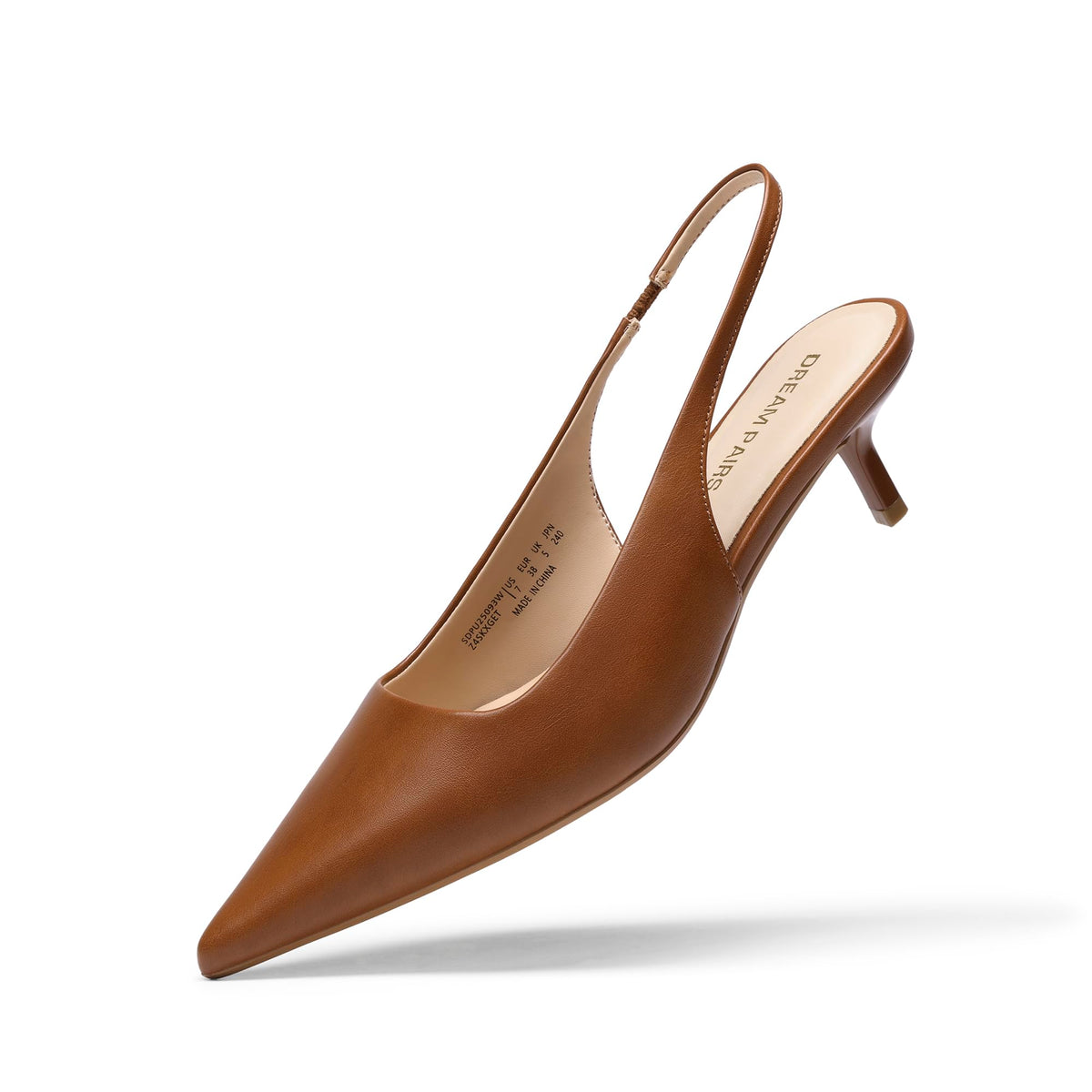 DREAM PAIRS Women's Pumps Kitten Slingback Low Closed Heels