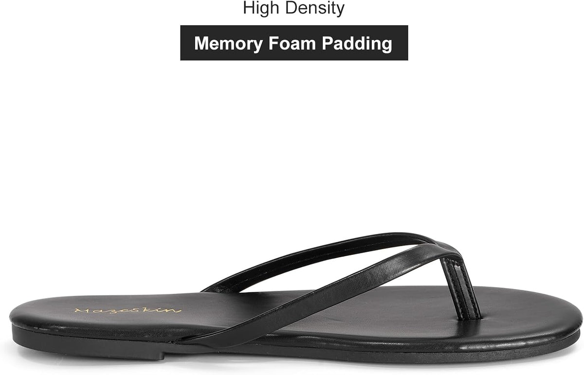 mazeskin Womens Memory Foam Flip Flops Flat Thong Sandals