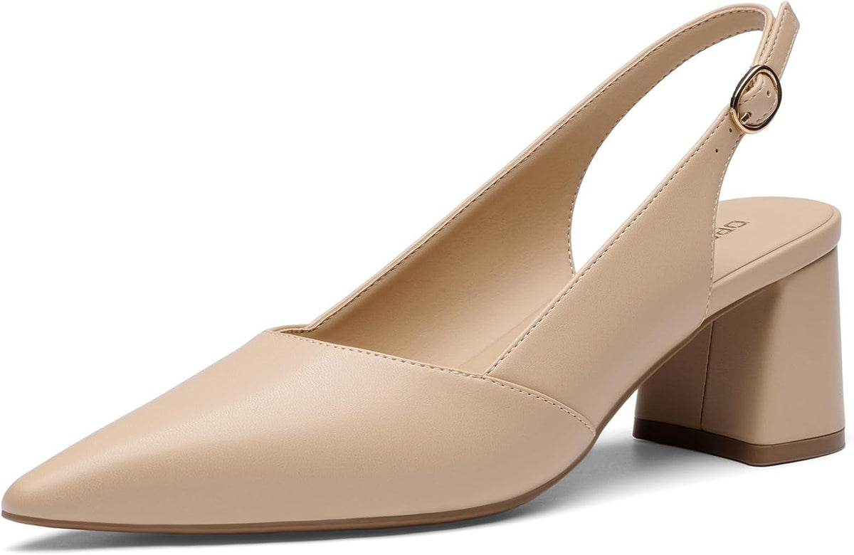 DREAM PAIRS Womens Slingback Chunky Heels Work Shoes