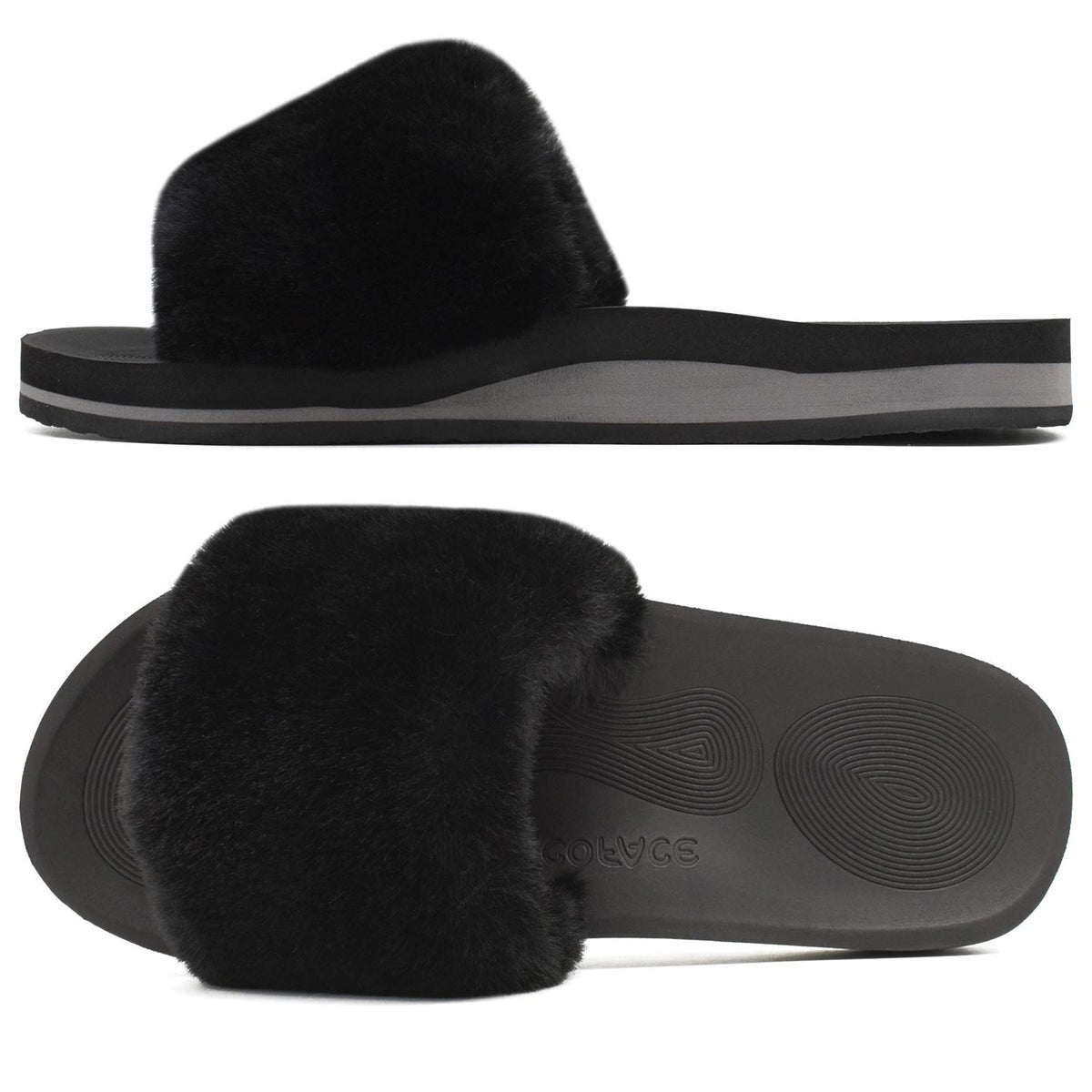 COFACE Womens Slippers with Arch Support Comfy Open Toe Fuzzy Woman House Shoes Plantar Fasciitis Orthotic Ladies Slippers Indoor