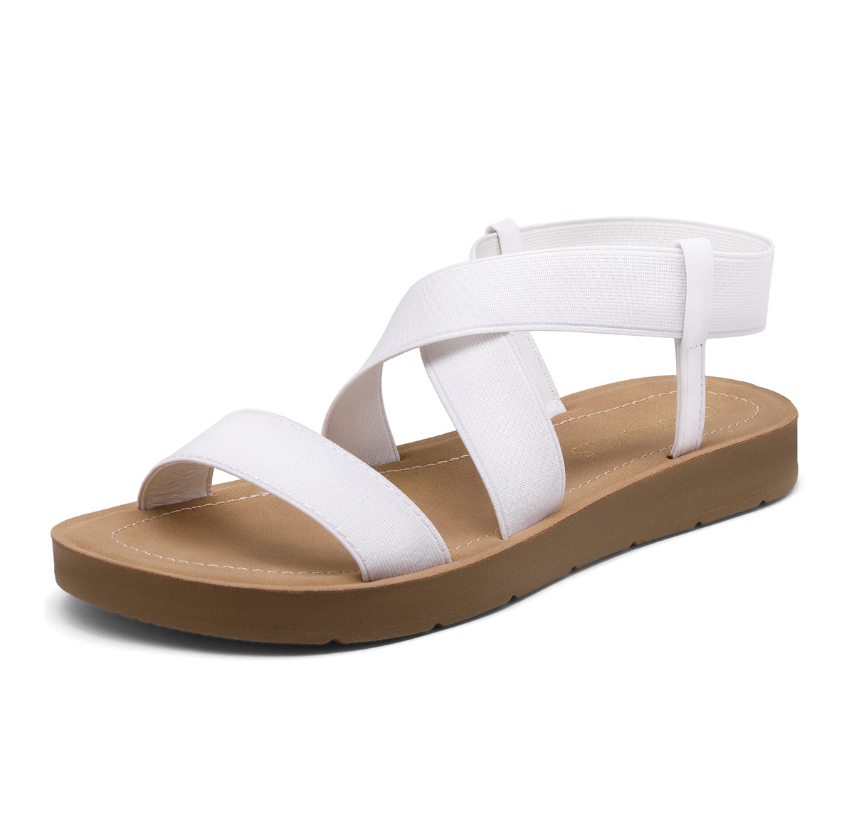 DREAM PAIRS Women's Elastic Ankle Strap Flat Sandals