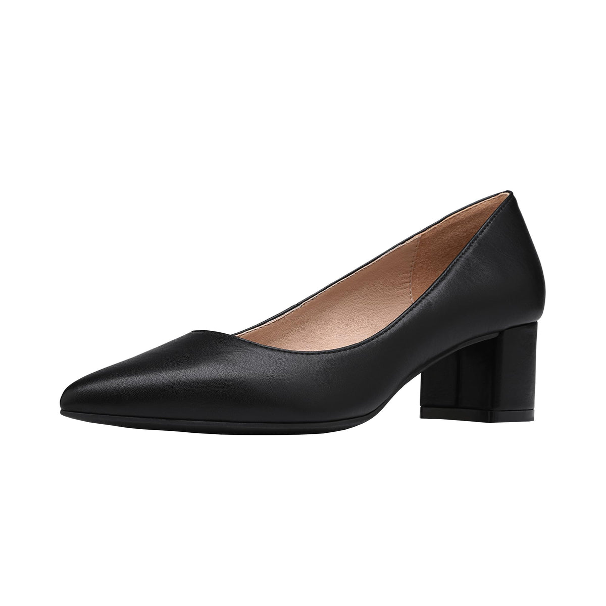 DREAM PAIRS Women's Chunky Low Block Heel Pumps