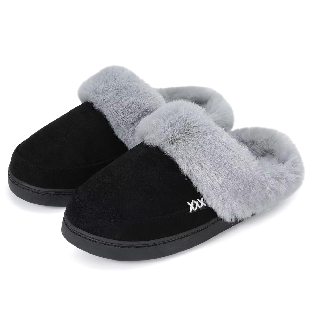 NineCiFun Women's and Men's Memory Foam House Slippers, Faux Fur Lined Indoor Fuzzy Slippers with No-slip Sole, Slip on Suede Home Shoes, Warm Winter Gift for Women & Men