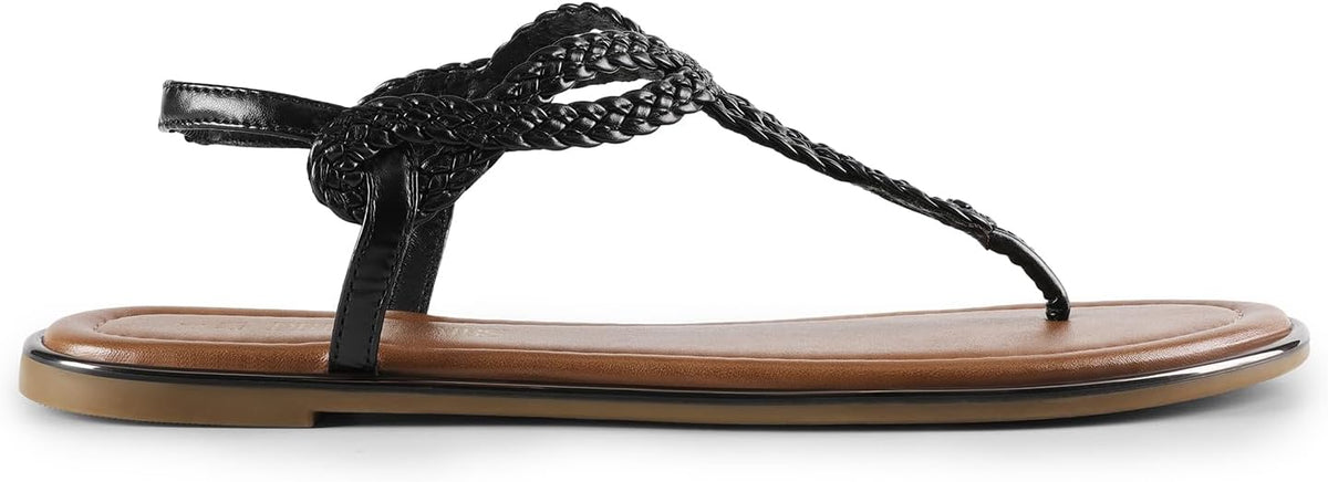 DREAM PAIRS Women's Flat T-Strap Dressy Sandals