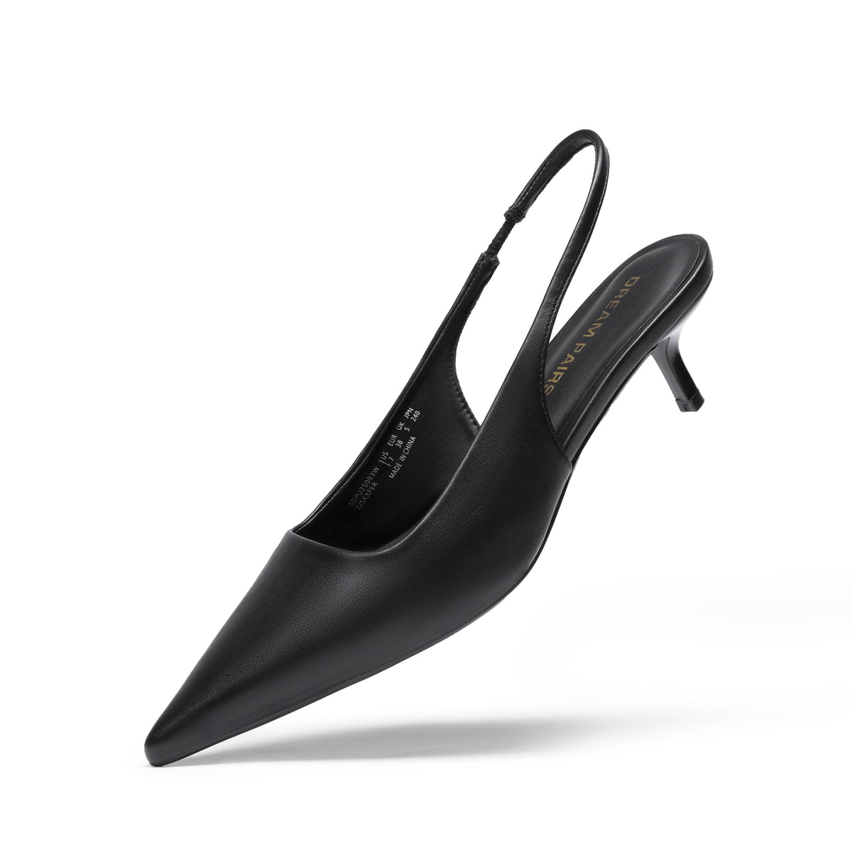 DREAM PAIRS Women's Pumps Kitten Slingback Low Closed Heels