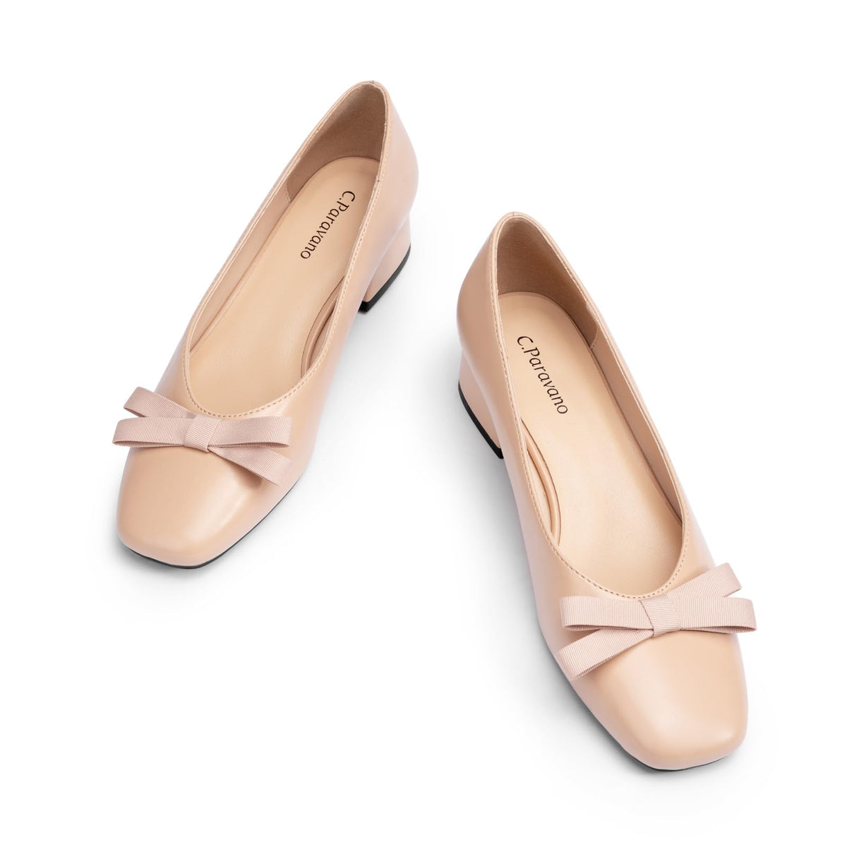 C.Paravano Women's Pumps | Chunky Block Heel & Square Toe | Dressy Casual