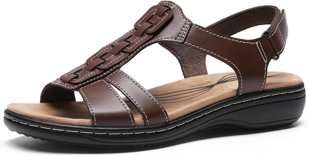 DREAM PAIRS Women's Thong T-strap Orthotic Flat Sandals