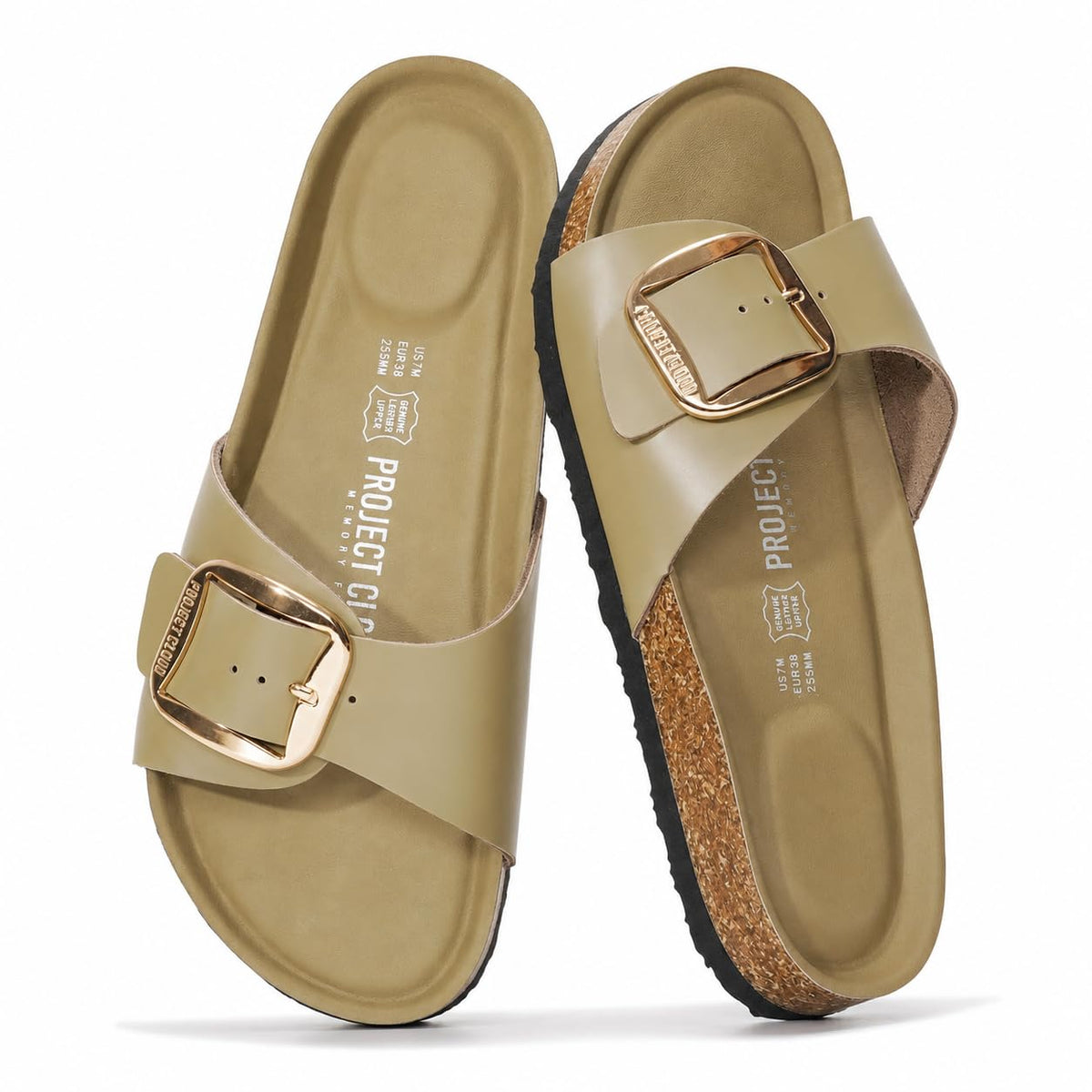 Project Cloud 100% Genuine Leather Sandals Women Comfortable Womens Slides