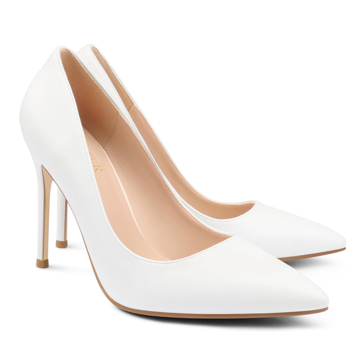 COLETER Women's 4 Inch Pumps Pointed Toe Dress Shoes Slip On Stiletto Pumps