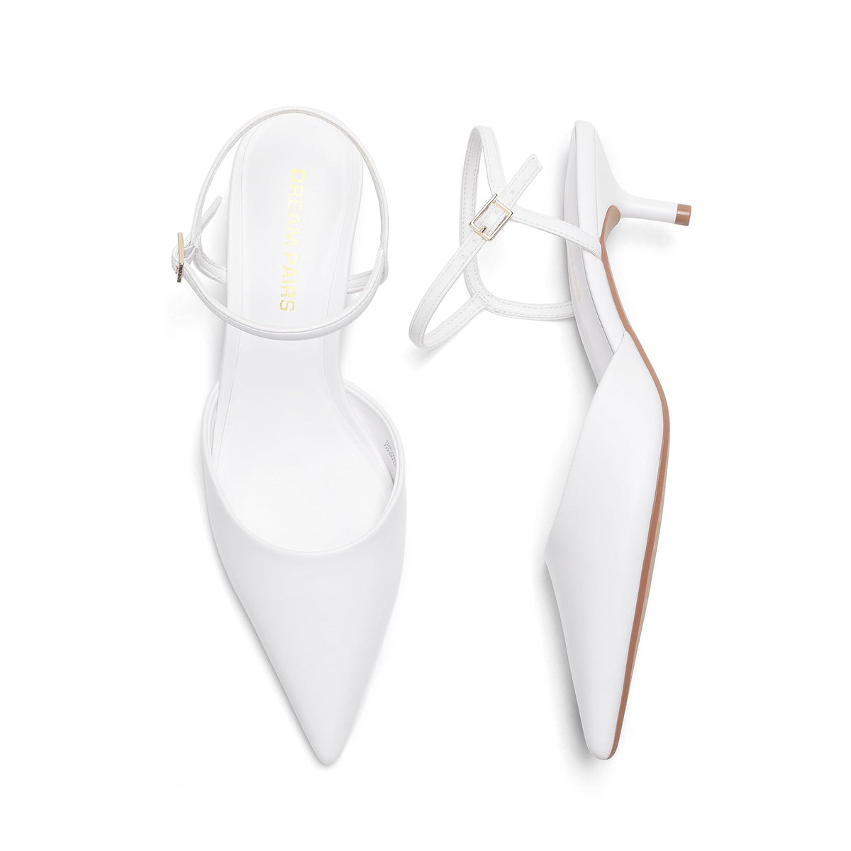 DREAM PAIRS Kitten Heels for Women Closed Toe Pumps