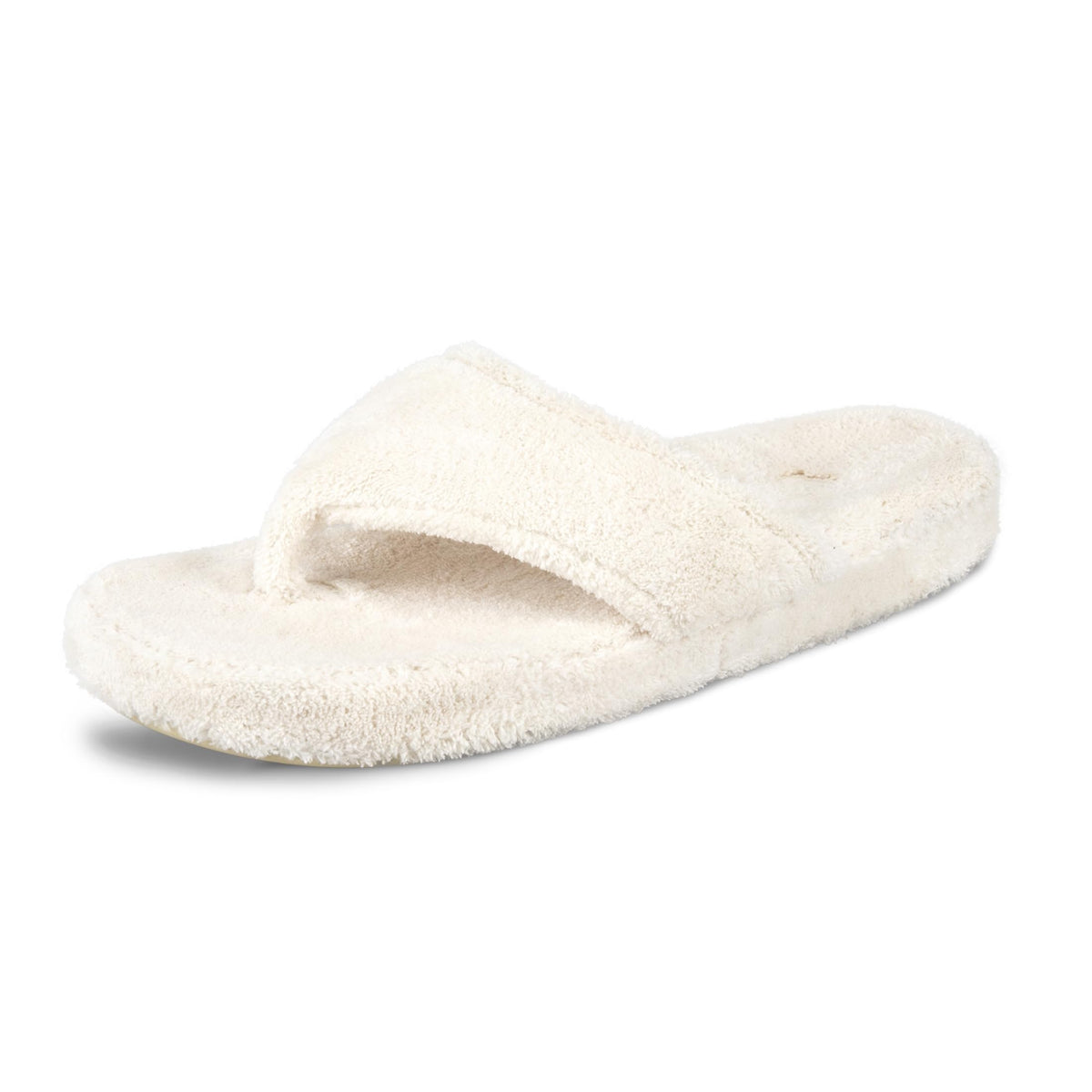 Acorn Women's Spa Thong Slippers with Cloud Contour Comfort - Arch Support and Plush Fluffy Terry Lining, Perfect for Beach, Camping, Poolside, or Bathroom Wear