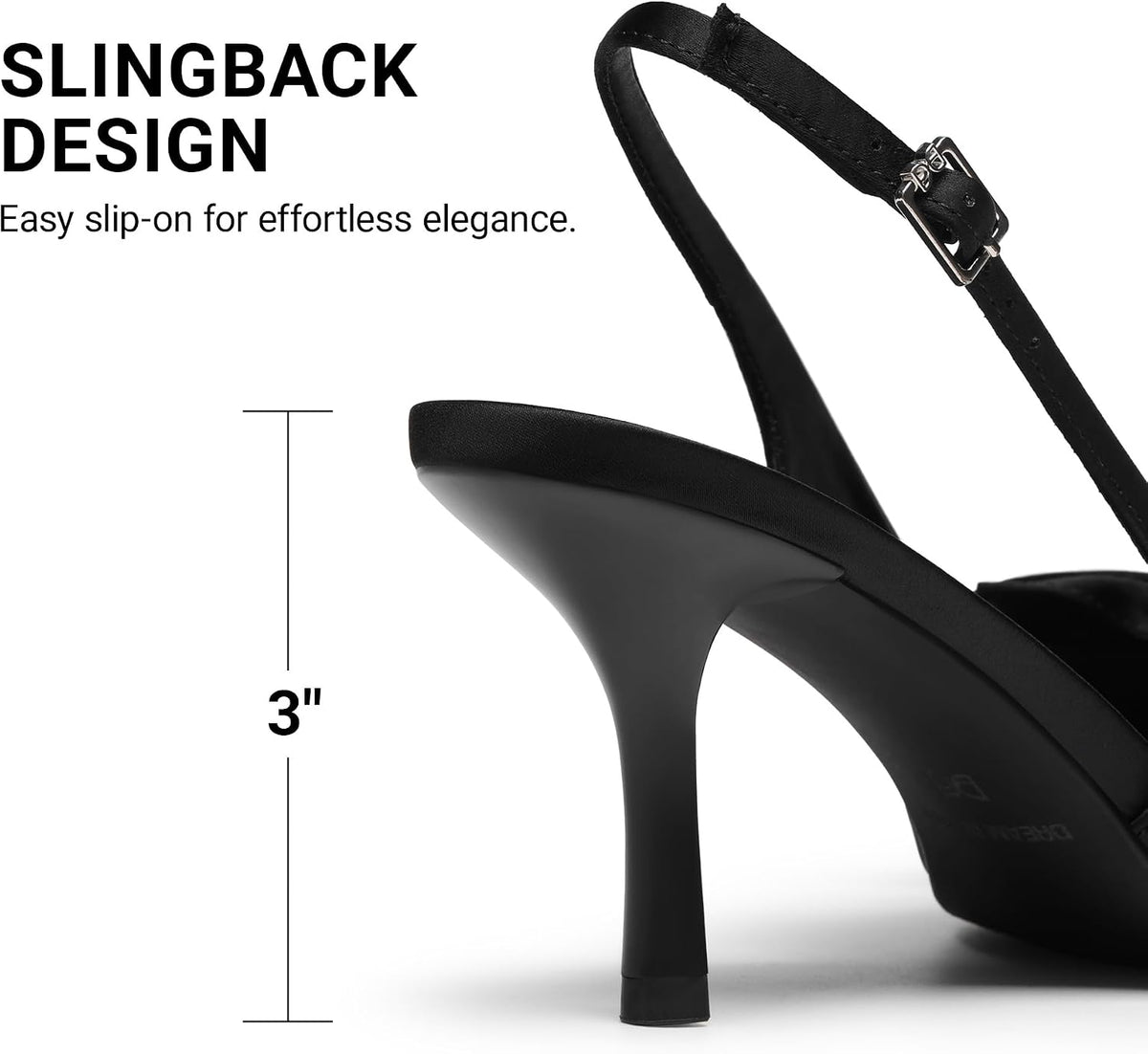 DREAM PAIRS Women's Slingback Pump Heel Shoes with Bow