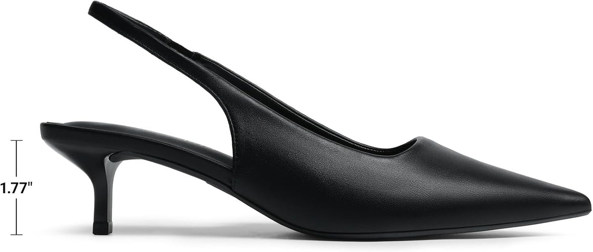 DREAM PAIRS Women's Pumps Kitten Slingback Low Closed Heels