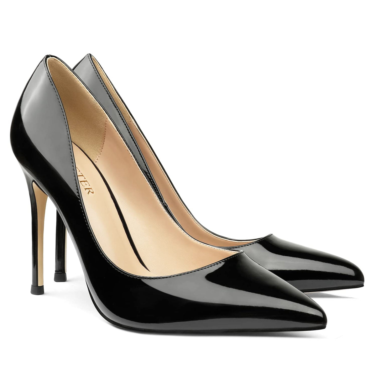 COLETER Women's 4 Inch Pumps Pointed Toe Dress Shoes Slip On Stiletto Pumps