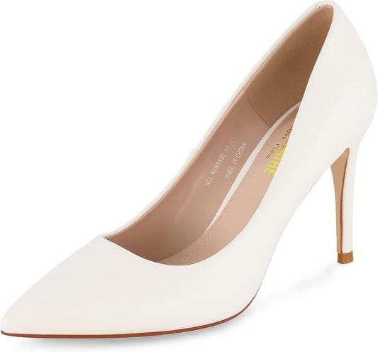 CUSHIONAIRE Lola Dress Pump Heels for Women, Classic Pointed Toe High Heels with Soft Memory Foam and Durable Outsole