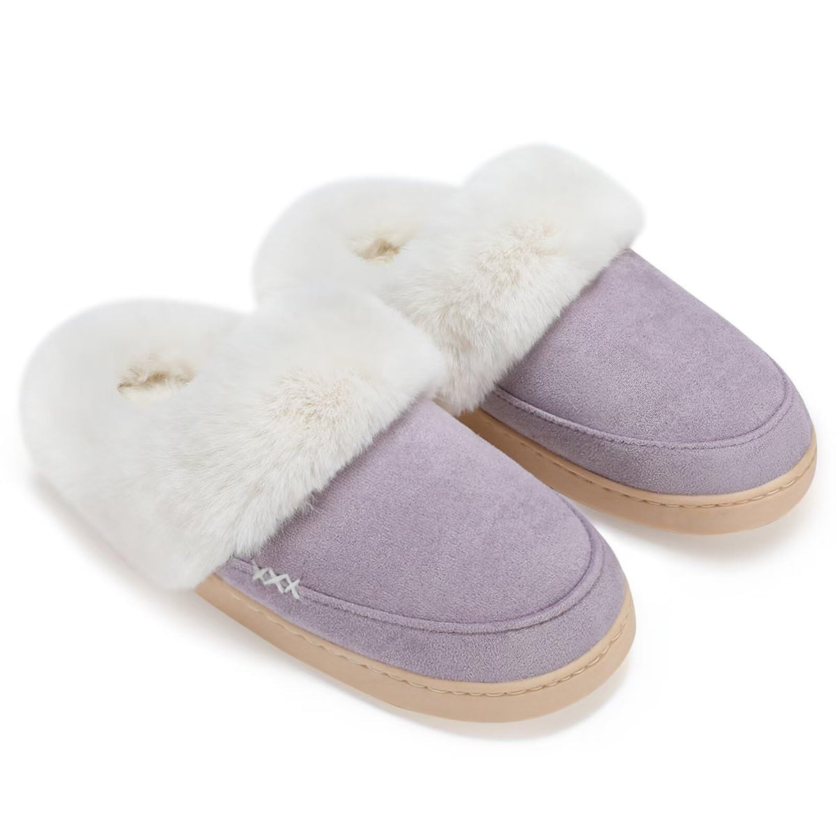NineCiFun Women's and Men's Memory Foam House Slippers, Faux Fur Lined Indoor Fuzzy Slippers with No-slip Sole, Slip on Suede Home Shoes, Warm Winter Gift for Women & Men