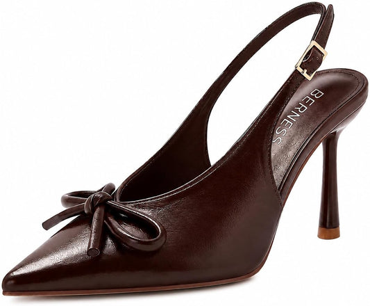 Berness Women's Pointed Toe Pumps, 3.5 Inch Stiletto Slingback Heels