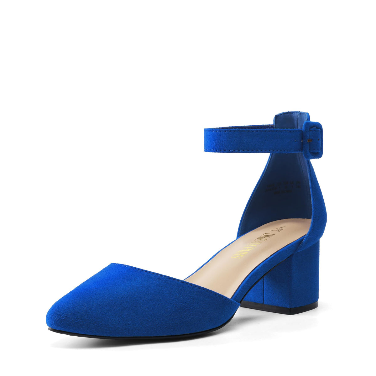 DREAM PAIRS ANNEE Pointed Toe Low Chunky Heel Pumps