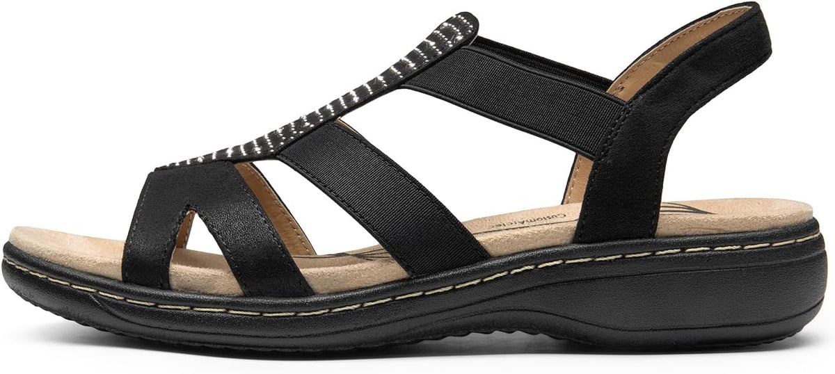 DREAM PAIRS Women's Comfortable Arch Support Flat Sandals