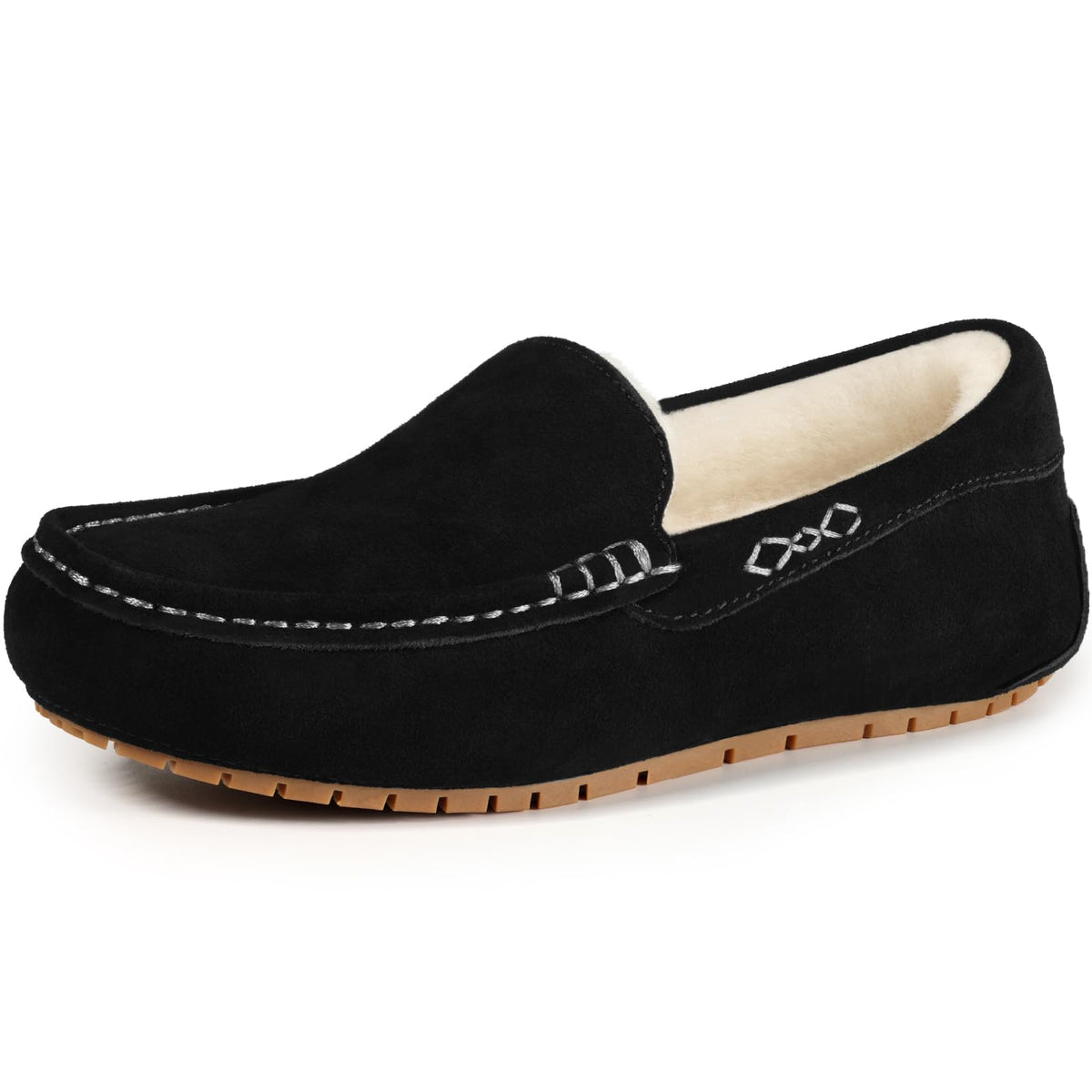 KIDMI Women's Genuine Suede Cozy Moccasin Slippers