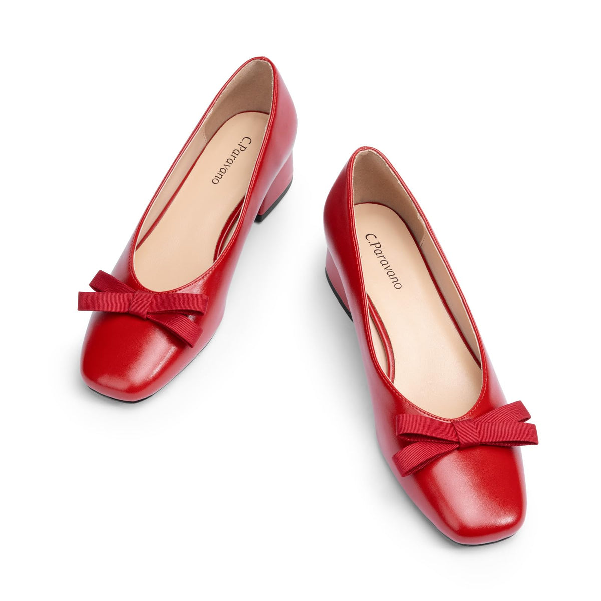 C.Paravano Women's Pumps | Chunky Block Heel & Square Toe | Dressy Casual