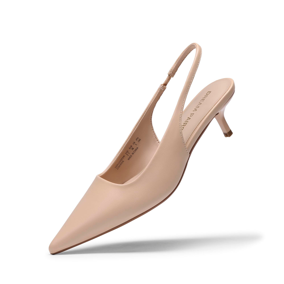 DREAM PAIRS Women's Pumps Kitten Slingback Low Closed Heels