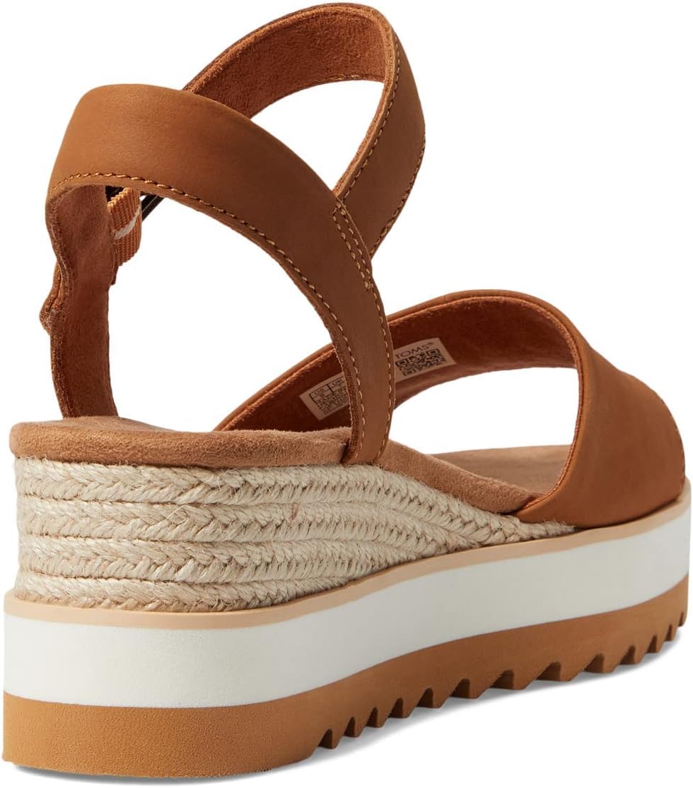 TOMS Women's Diana Wedge Sandal, Leather Upper, CloudBound Insole