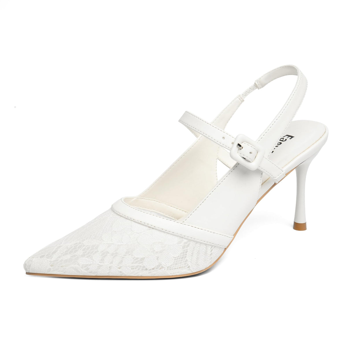Easyfox Closed Toe Heels for Women Slingback Stiletto Dress Wedding Pumps
