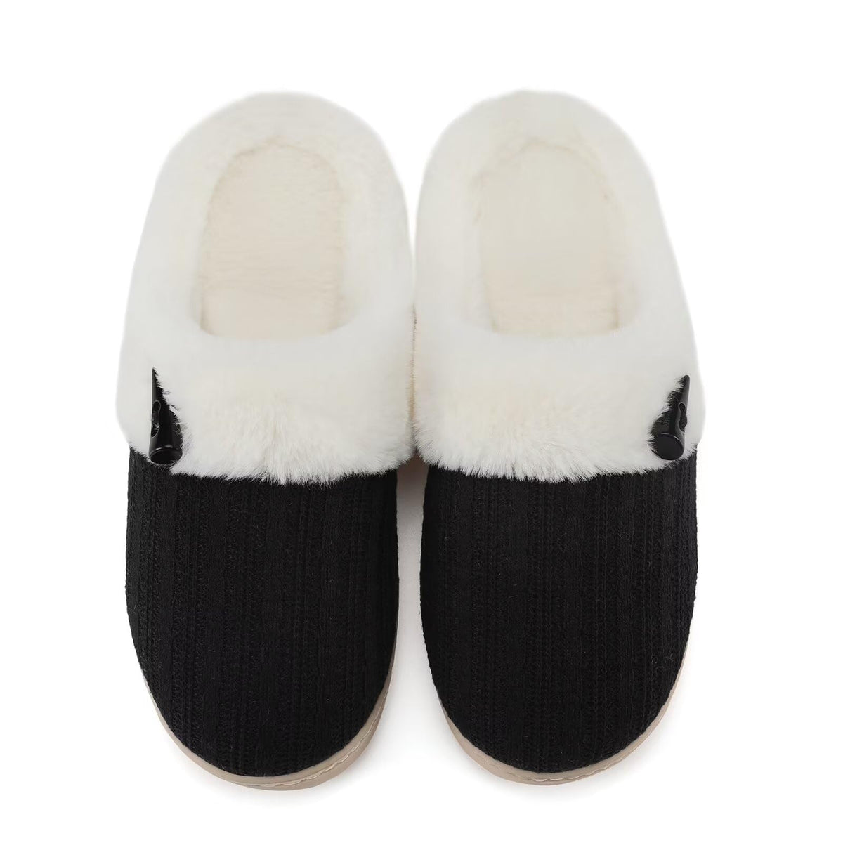 NineCiFun Women's Slip on Fuzzy Slippers Memory Foam House Slippers Outdoor Indoor Warm Plush Bedroom Shoes Scuff with Faux Fur Lining