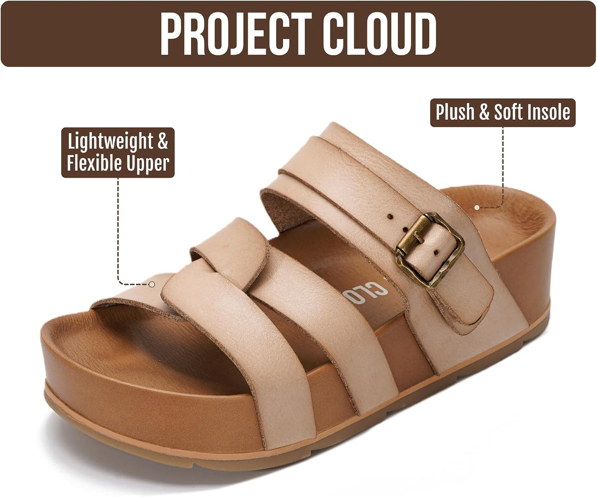 Project Cloud Platform Sandals for Women Strappy Wedges Plush Insole 2026