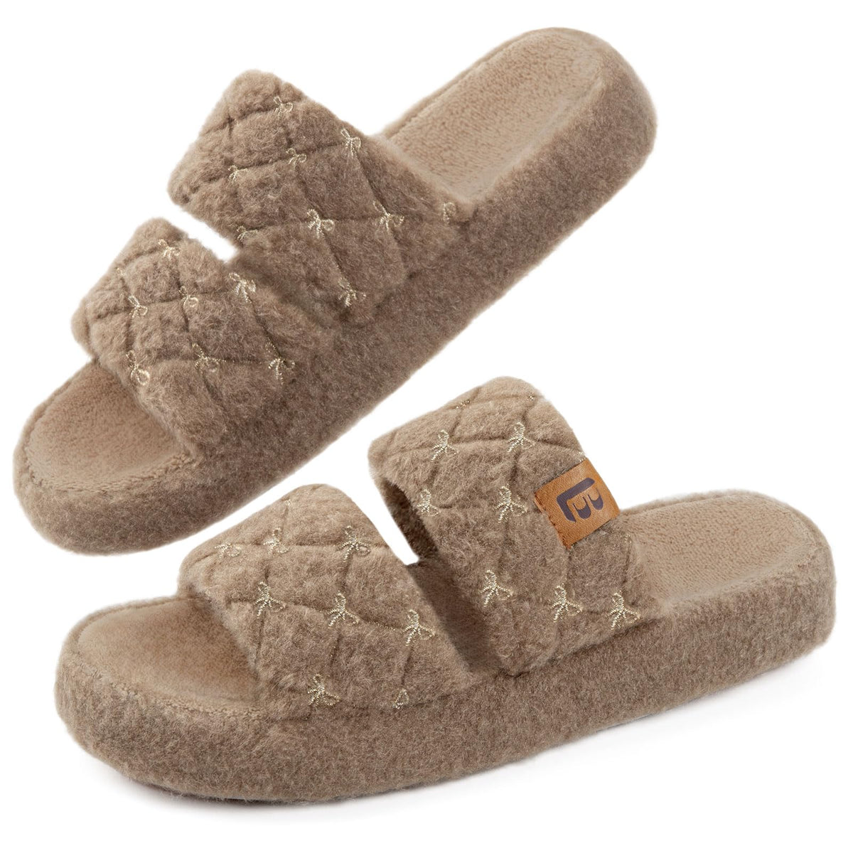 LongBay Slippers for Women Memory Foam Open Toe Indoor House Shoes Gifts