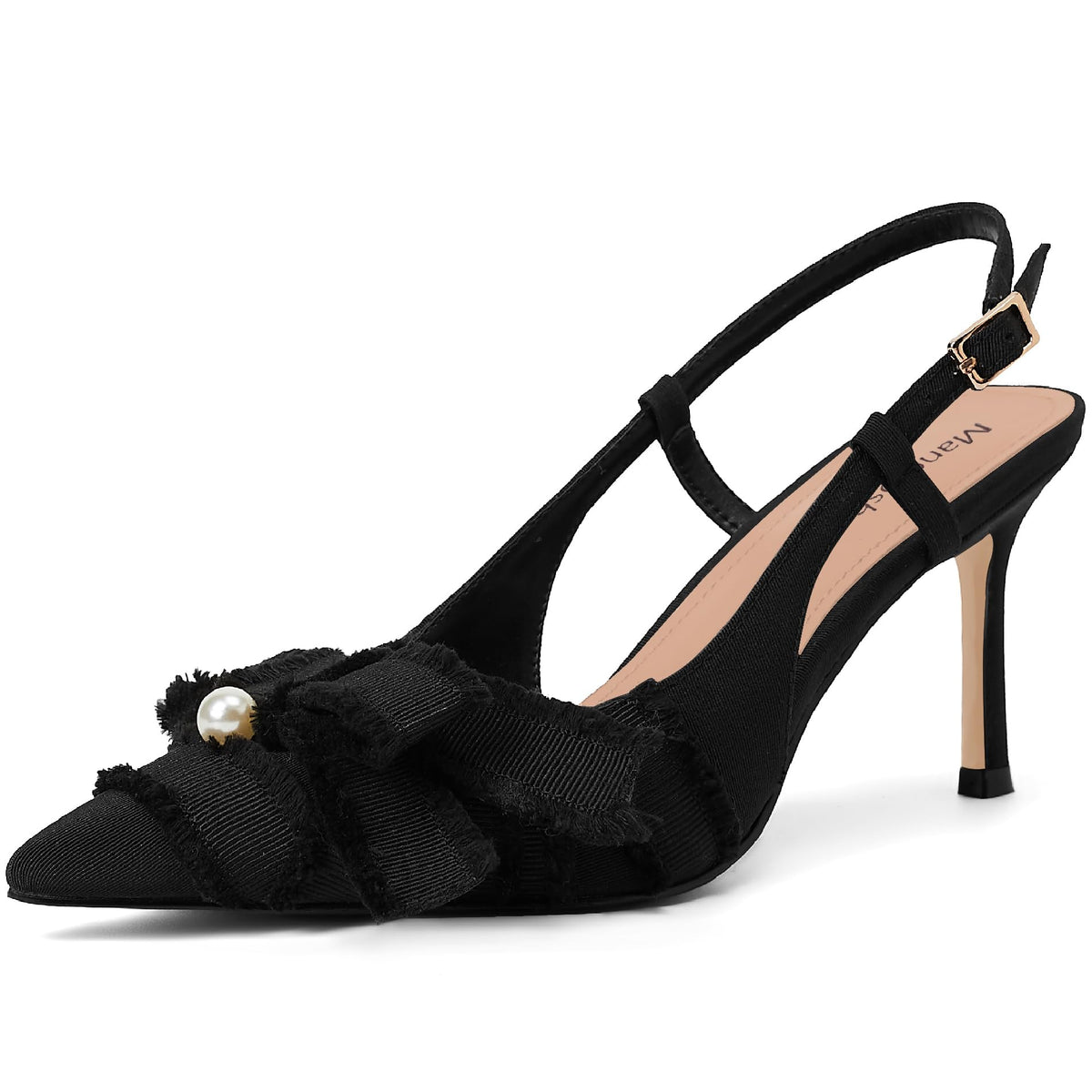 Women's Bow-Detail Slingback Pumps Pointed Toe Stiletto Heels