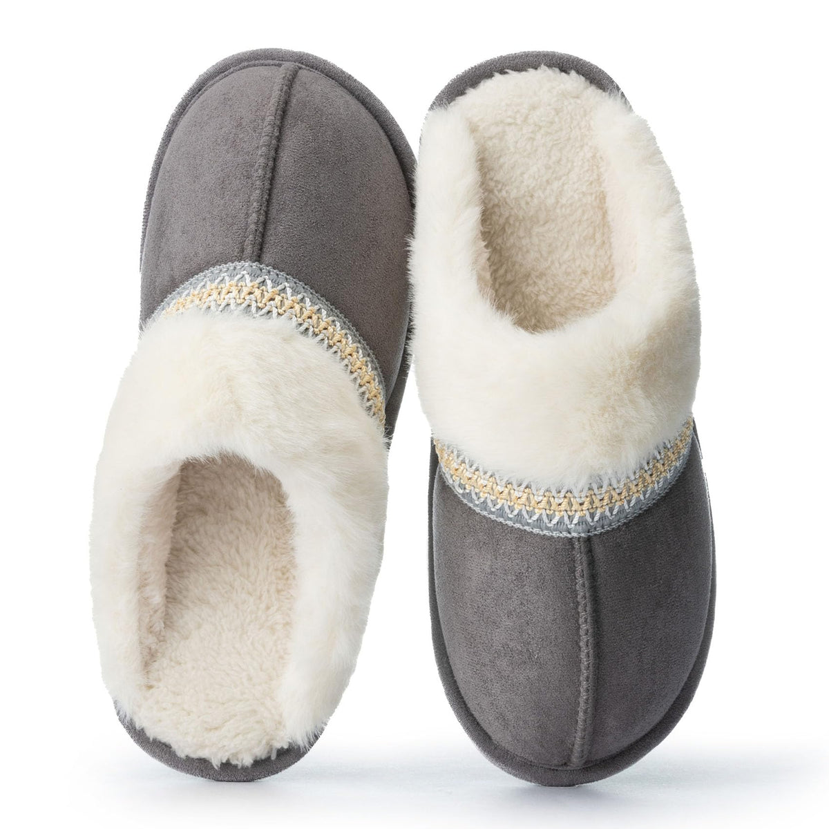 GOEWY Fuzzy Slippers for Women Memory Foam House Shoes Warm Gifts