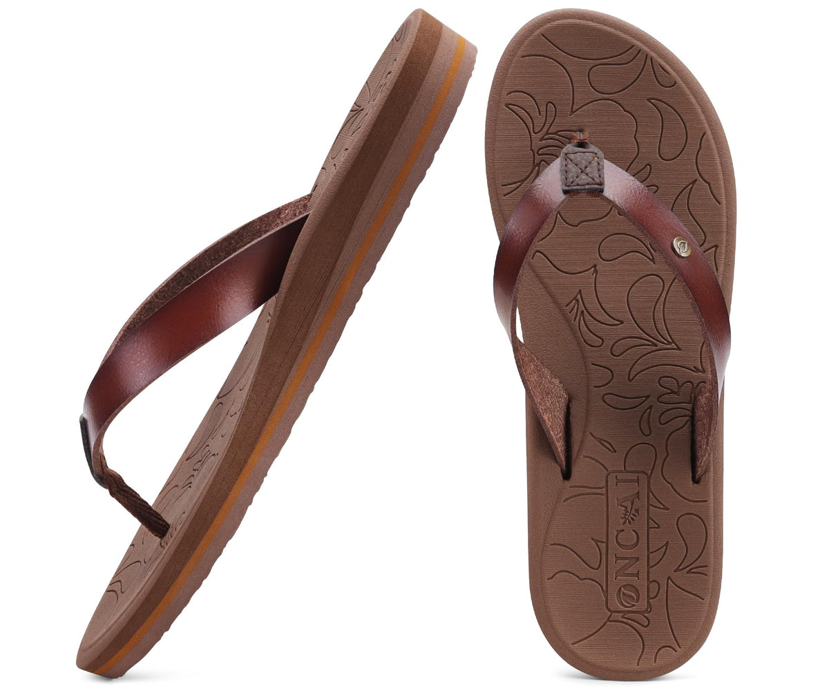ONCAI Women's Flip Flops Comfortable Arch Support Yoga Mat Summer Beach Walking Thong Cushion Sandals Ladies Outdoor Vacation Essentials Slide Shoes Rubber Soles US Size 5-11