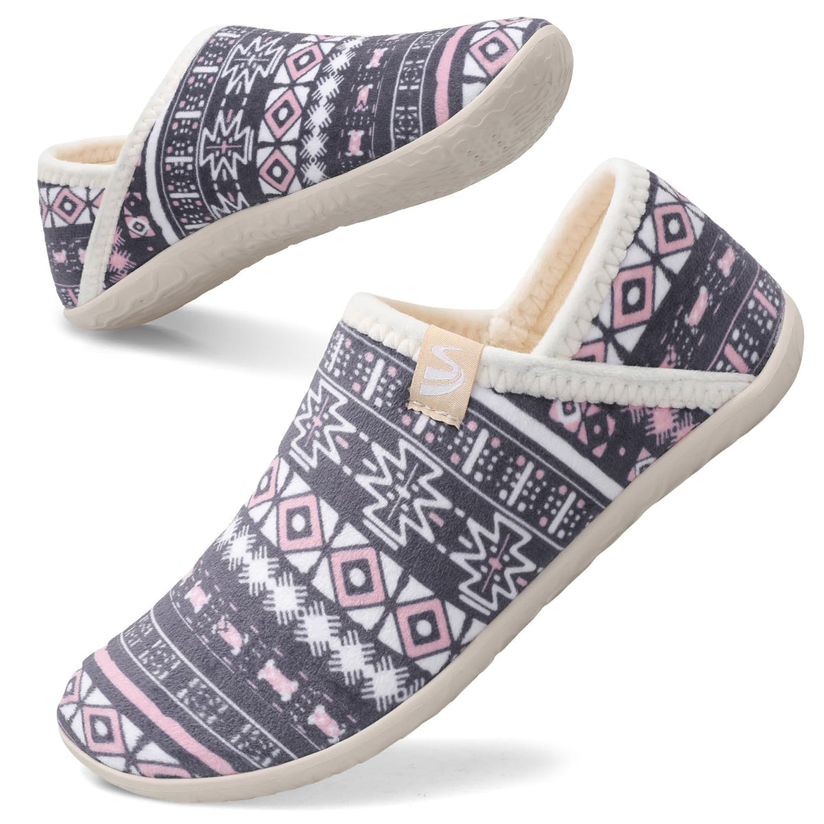 Spesoul Fuzzy House Slippers for Women Men Indoor Closed Back Lightweight Cozy Faux Furry Lining Barefoot House Shoes Slipper Socks for Bedroom Home Office Yoga Outdoor Walking Shoes