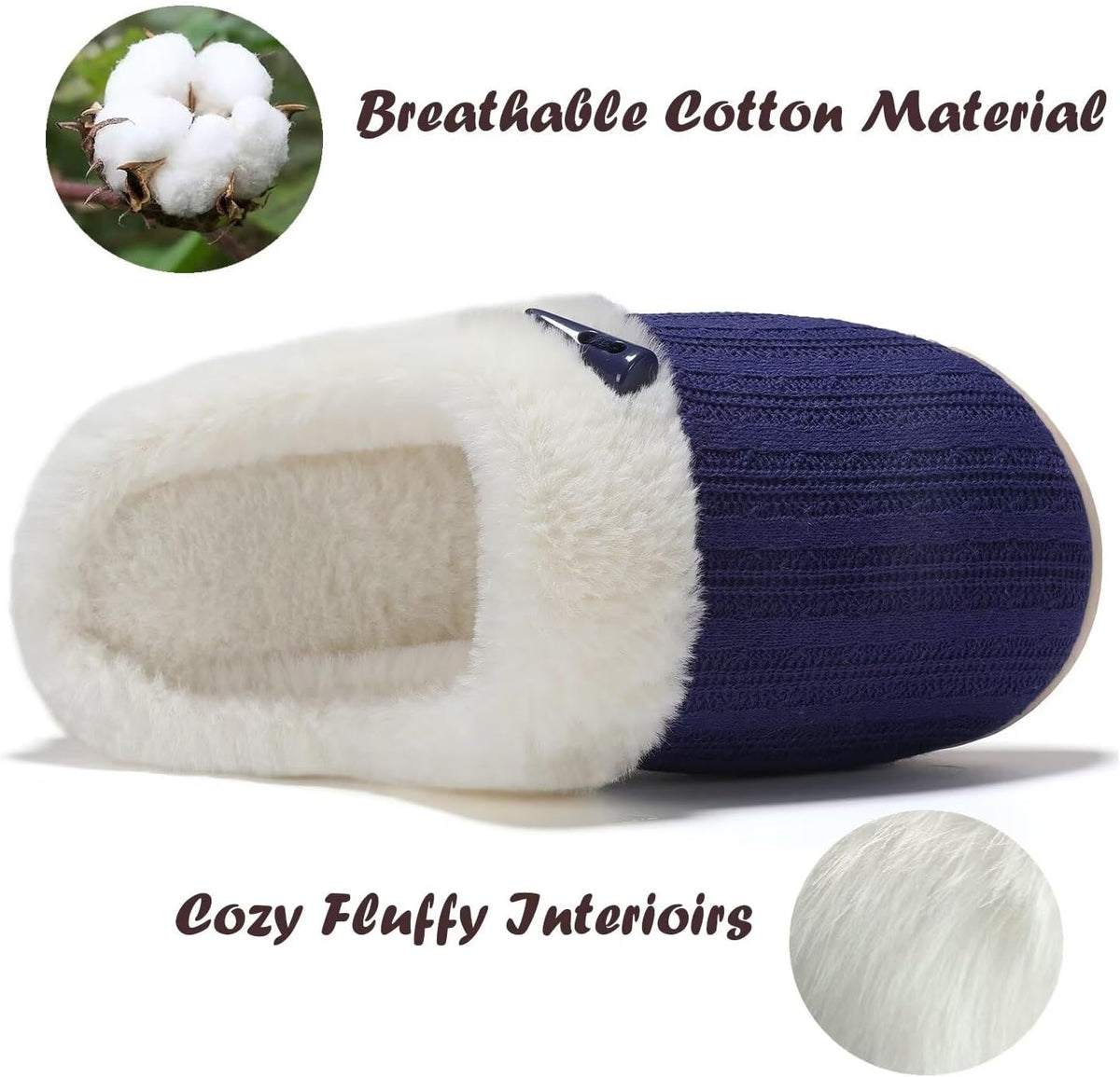 NineCiFun Women's Slip on Fuzzy Slippers Memory Foam House Slippers Outdoor Indoor Warm Plush Bedroom Shoes Scuff with Faux Fur Lining