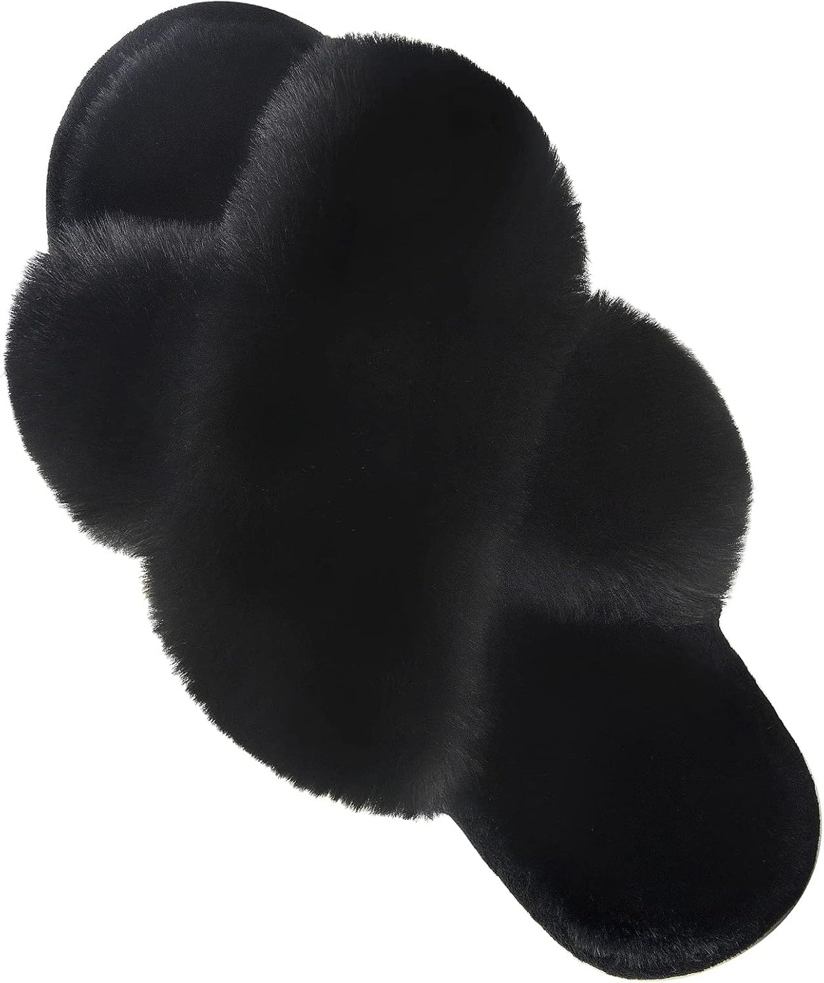 Parlovable Women's Cross Band Slippers Fuzzy Open-Toe Memory Foam