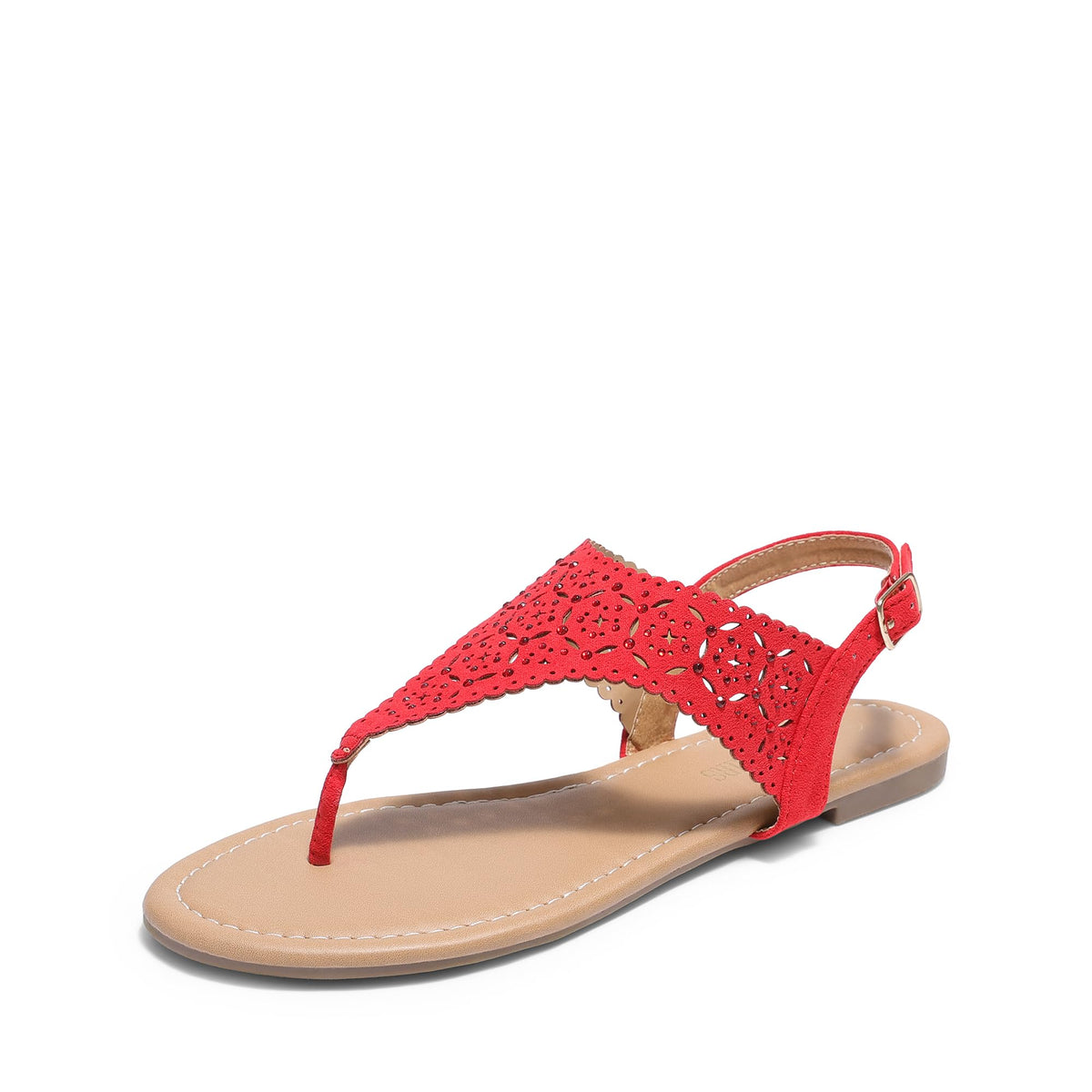 DREAM PAIRS Women's T-Strap Gladiator Flat Sandals