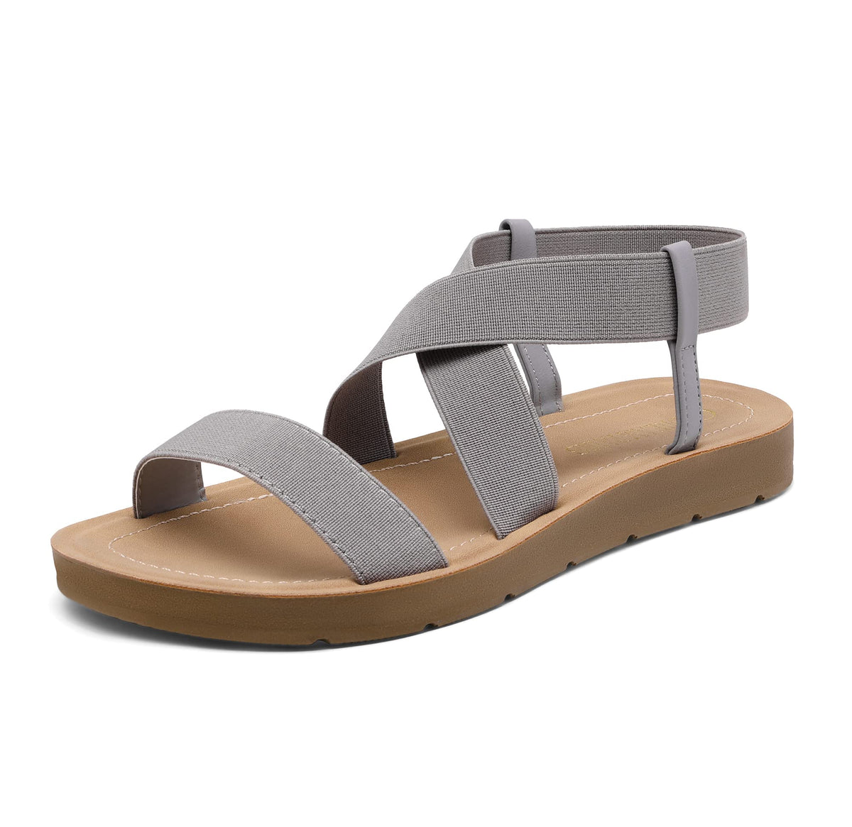 DREAM PAIRS Women's Elastic Ankle Strap Flat Sandals
