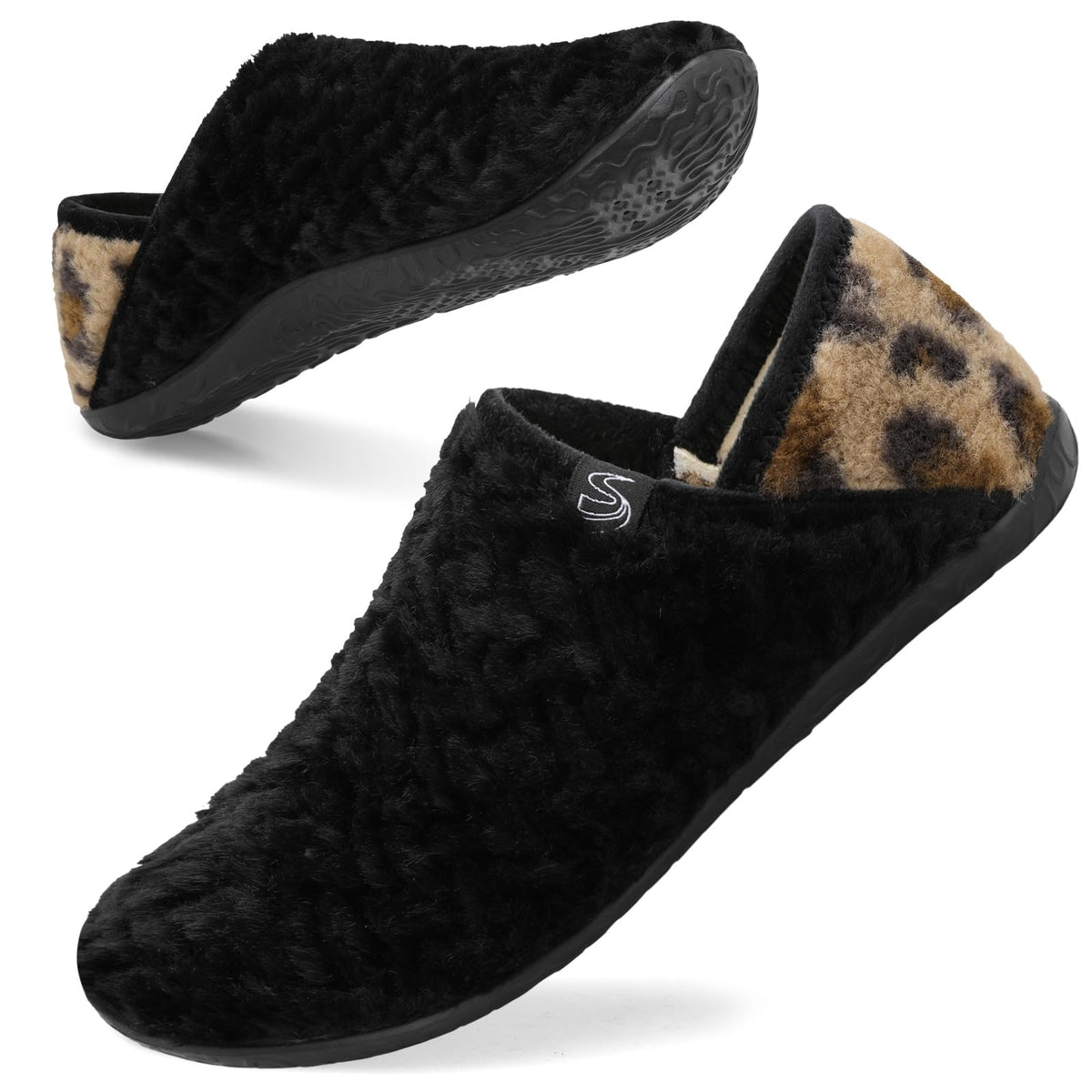 Spesoul Fuzzy House Slippers for Women Men Indoor Closed Back Lightweight Cozy Faux Furry Lining Barefoot House Shoes Slipper Socks for Bedroom Home Office Yoga Outdoor Walking Shoes