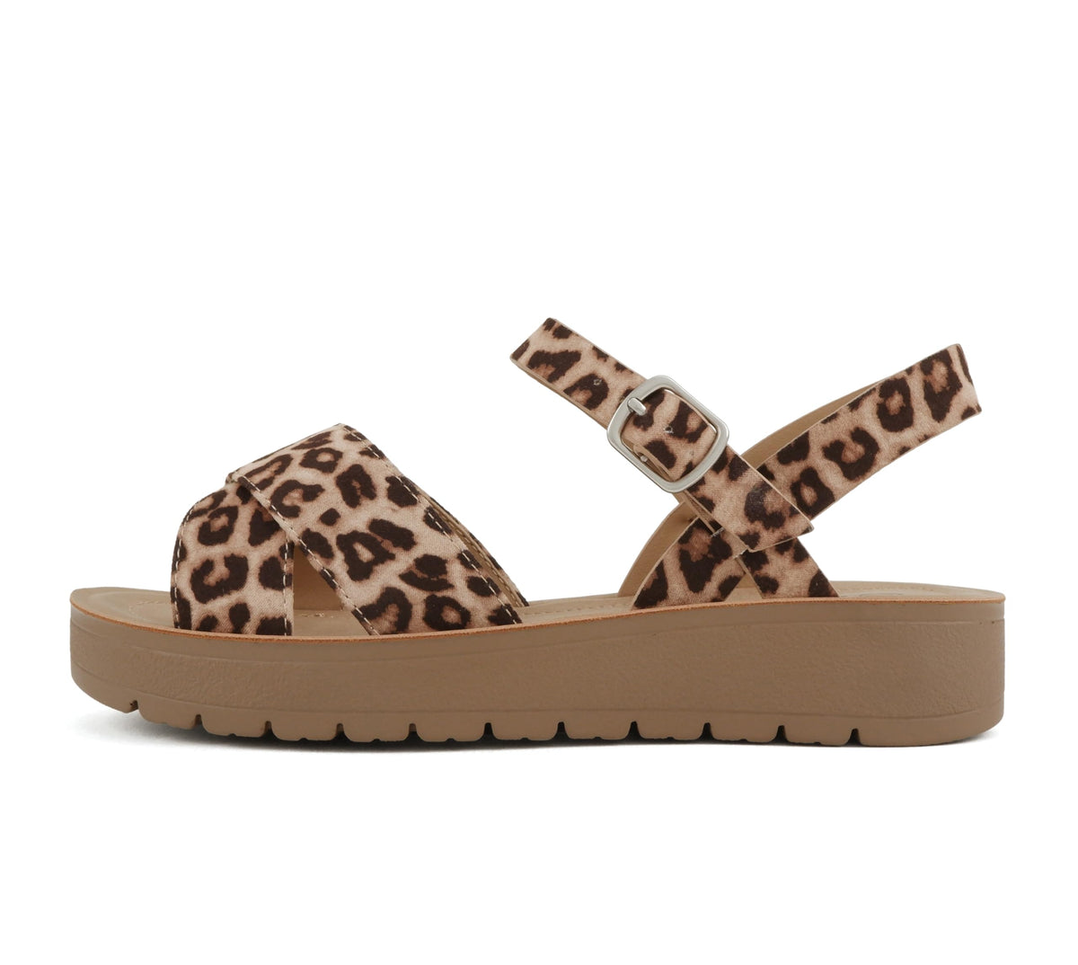 Soda CHESTER ~ Women Flat Sandals Flatform Ankle Buckle Criss Cross Band Straps Sandals Shoes (Gold Raffia, 5.5)