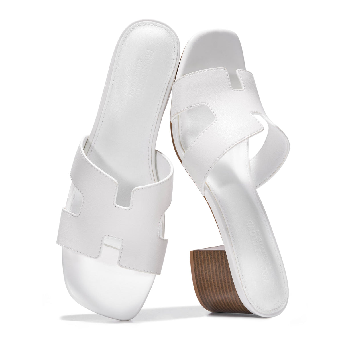 Project Cloud 100% Genuine Leather Block Heeled Sandals for Women(Opal)