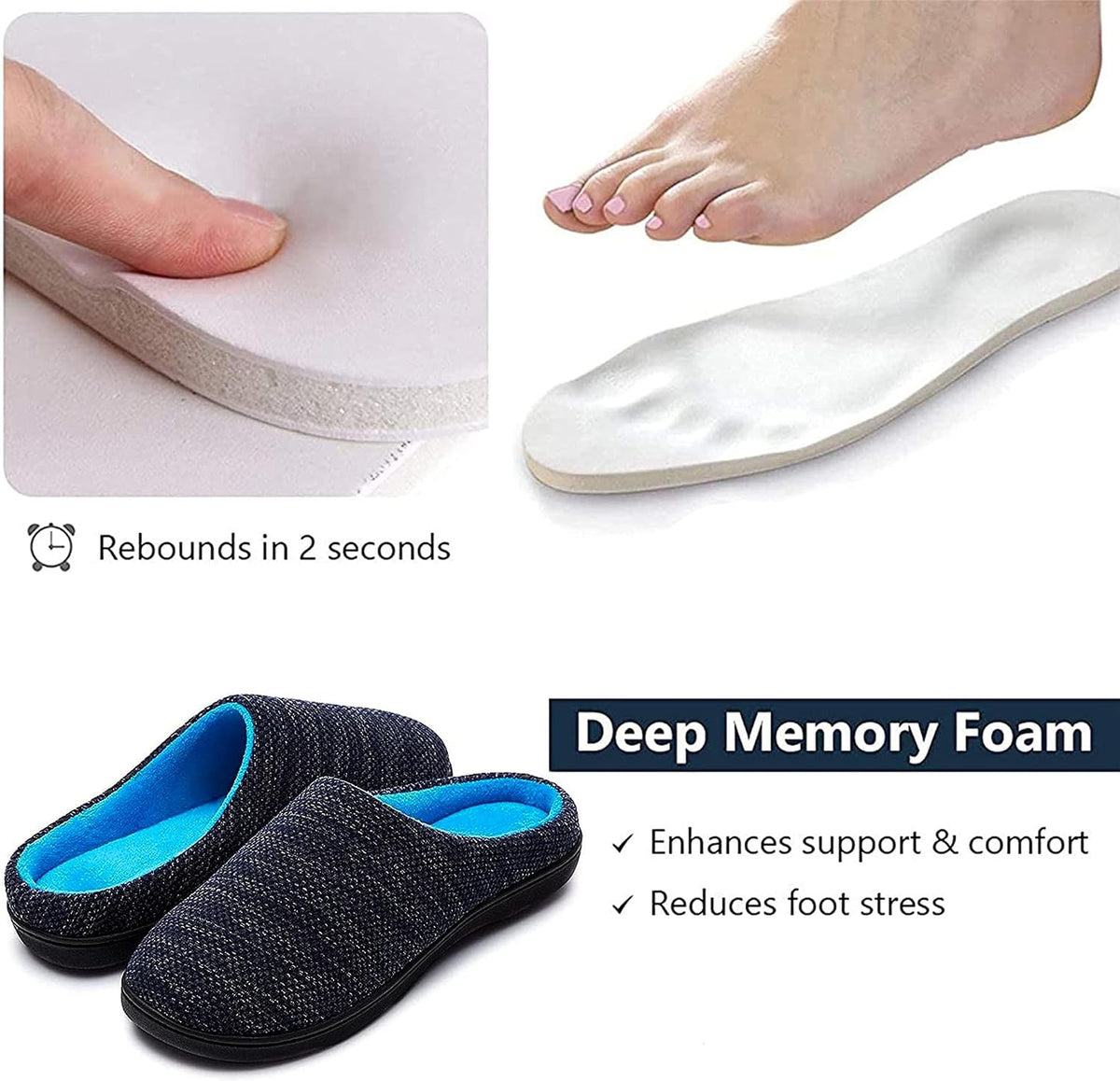 RockDove Womens Birdseye Knit Memory Foam Slippers