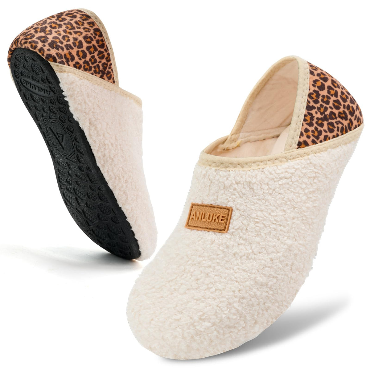 ANLUKE House Slippers for Women Men Fuzzy Socks Indoor/Outdoor