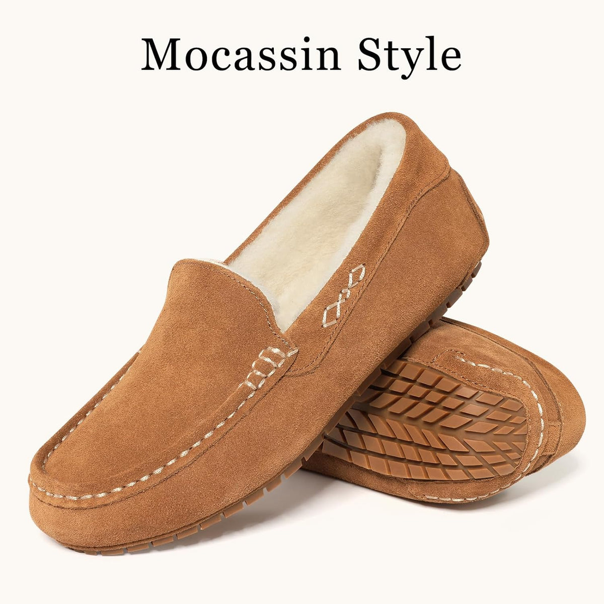 KIDMI Women's Genuine Suede Cozy Moccasin Slippers