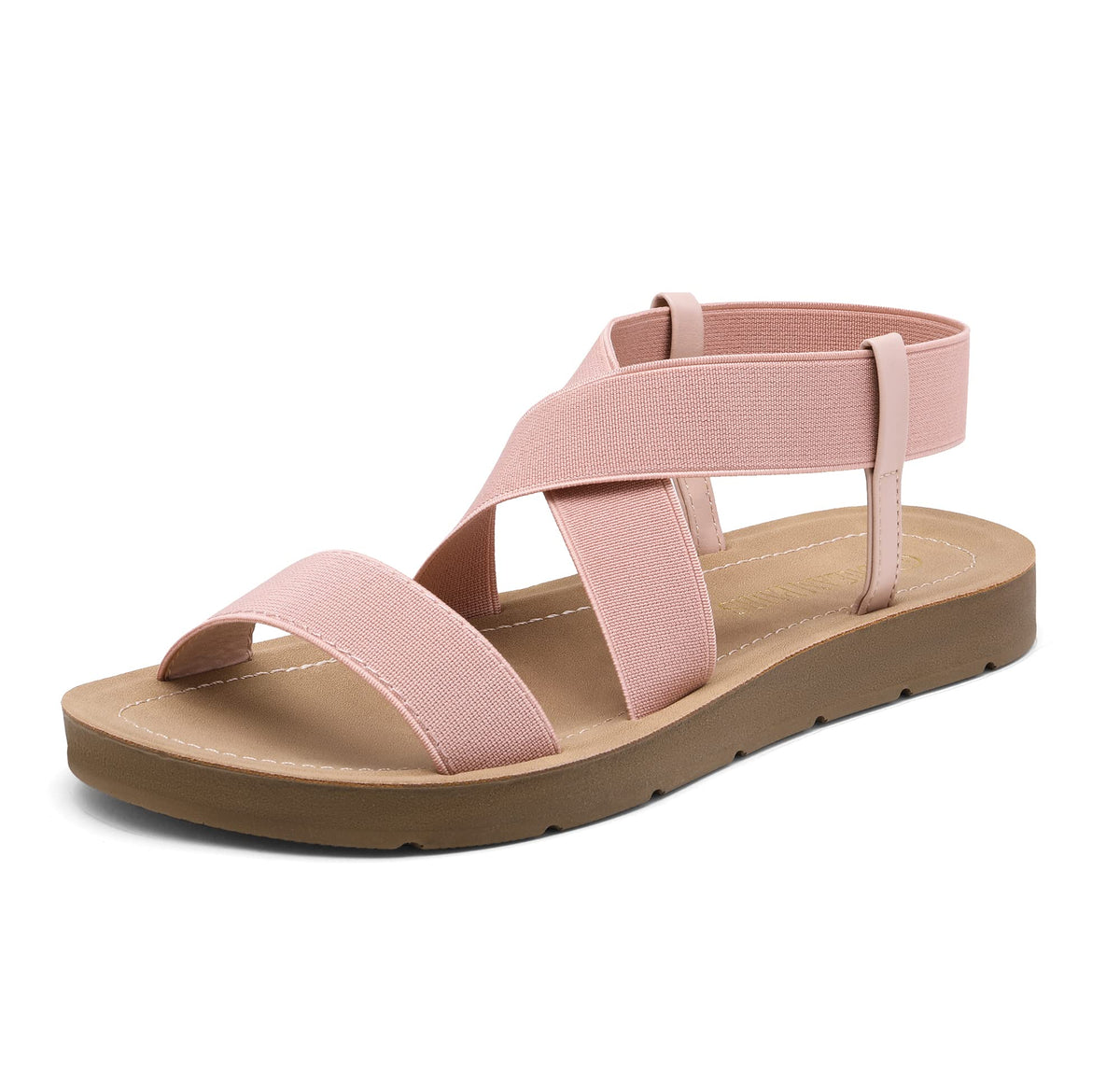 DREAM PAIRS Women's Elastic Ankle Strap Flat Sandals