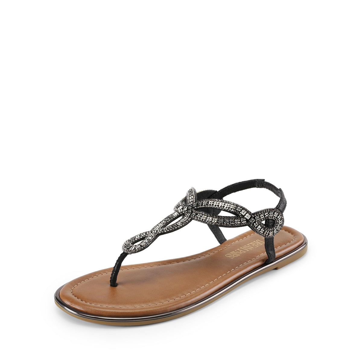 DREAM PAIRS Women's Flat T-Strap Dressy Sandals
