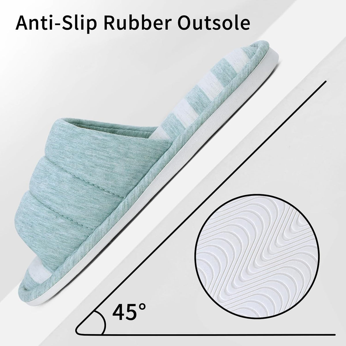 shevalues Open Toe House Slippers for Women Men Memory Foam Bedroom Shoes