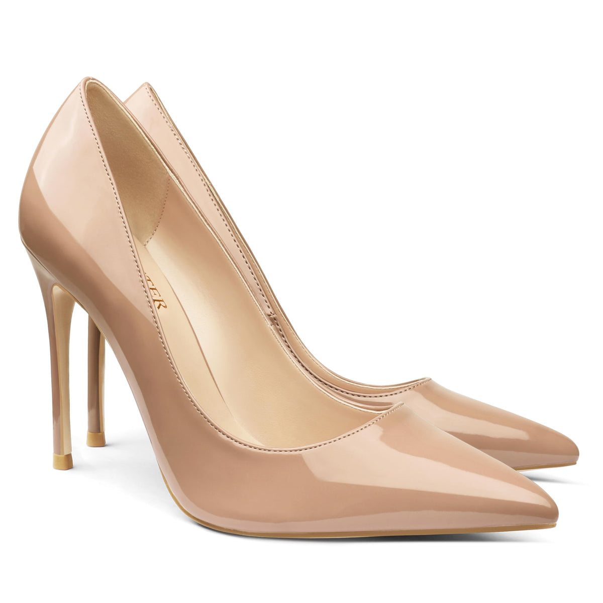 COLETER Women's 4 Inch Pumps Pointed Toe Dress Shoes Slip On Stiletto Pumps
